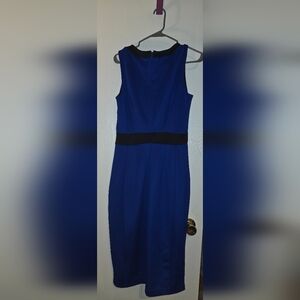 Elegant Blue and Black Dress